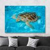 Green Sea Turtle Swims Underwater Wall Pictures Canvas Painting Ocean Marine Life Animal Posters Prints for Living Room Decor