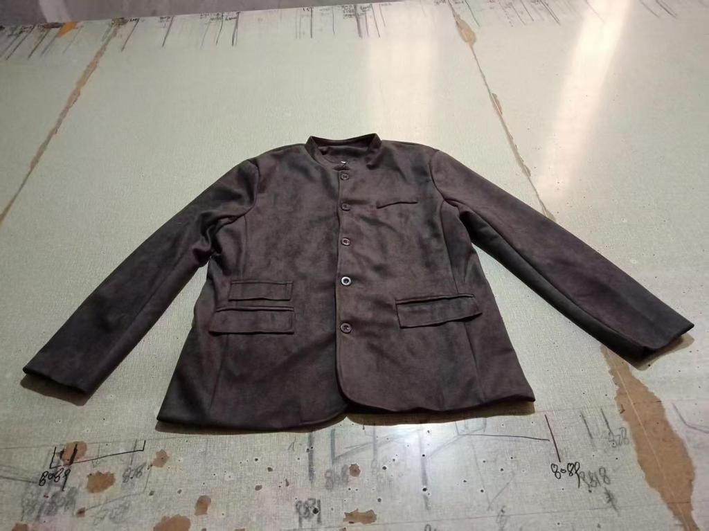 Evropsko-americká retro semišová pracovní bunda: Pánský vintage neformální oblek