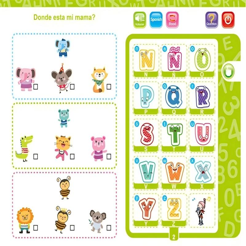 New Spanish  Point Reading Book Children Early Education Finger Touch Learning Language Multifunctional Voiced E-book Toy Gift