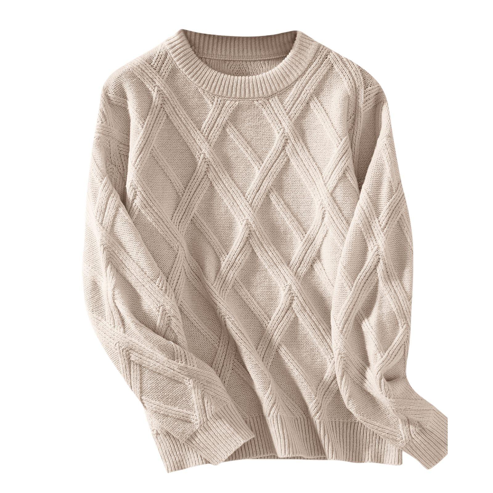 Женский свободный пуловер с круглым вырезом — фото 6