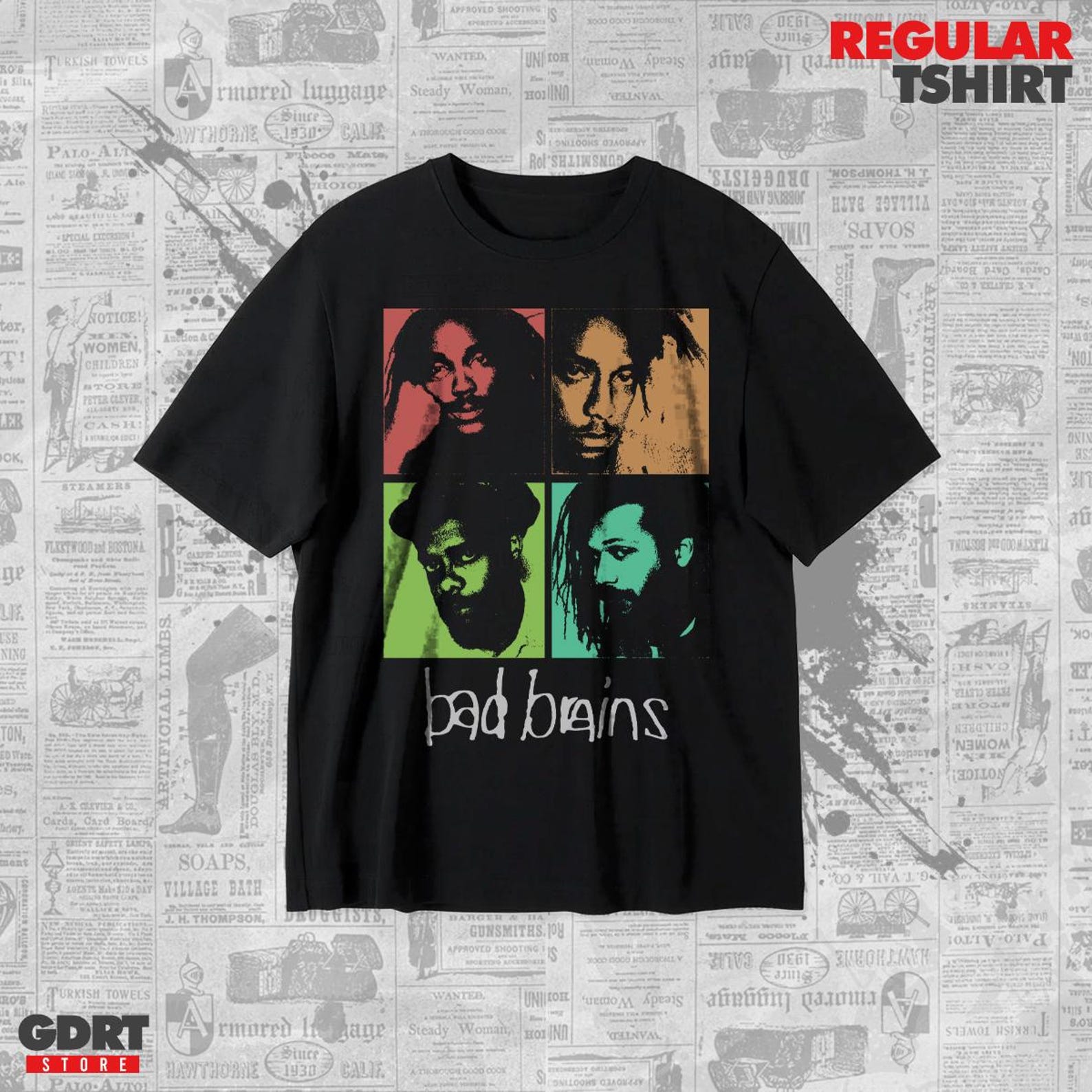 Bad Brains T shirt - Quickness Albums - Unisex Heavy Shirt XL