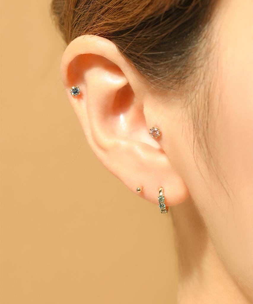 Minimalpiercing 14K Moissanite Diamond Queen Piercing Earrings
