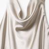 Kaslead New Women clothes Western Style Silk Texture Satin Hanging Neck Dress 8482331
