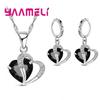 Bridal Jewelry Set Heart CZ Crystal 925 Silver Color Pendant Necklace Earrings for Women Wedding Anniversary Gifts