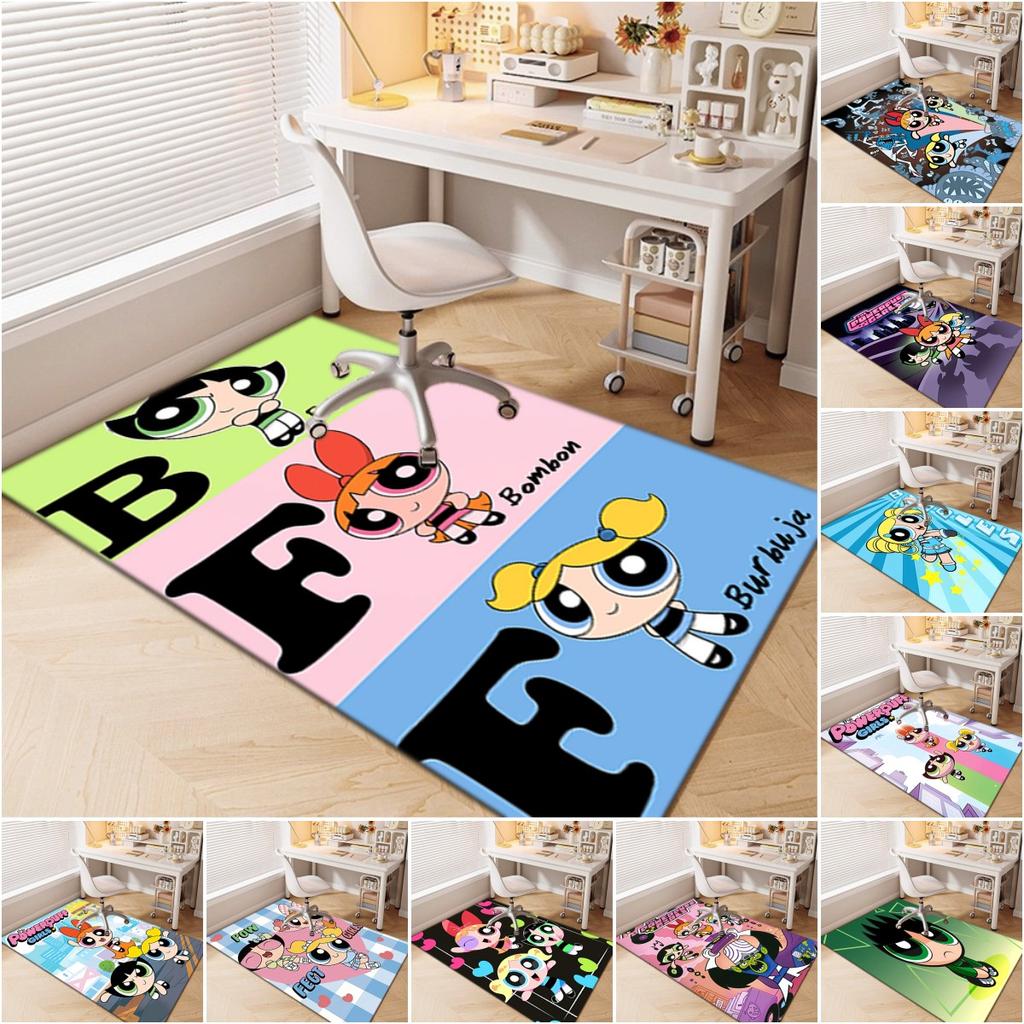 1Pc The Powerpuff Girls Printed rectangle carpet, home door mat, outdoor travel protection carpet A5