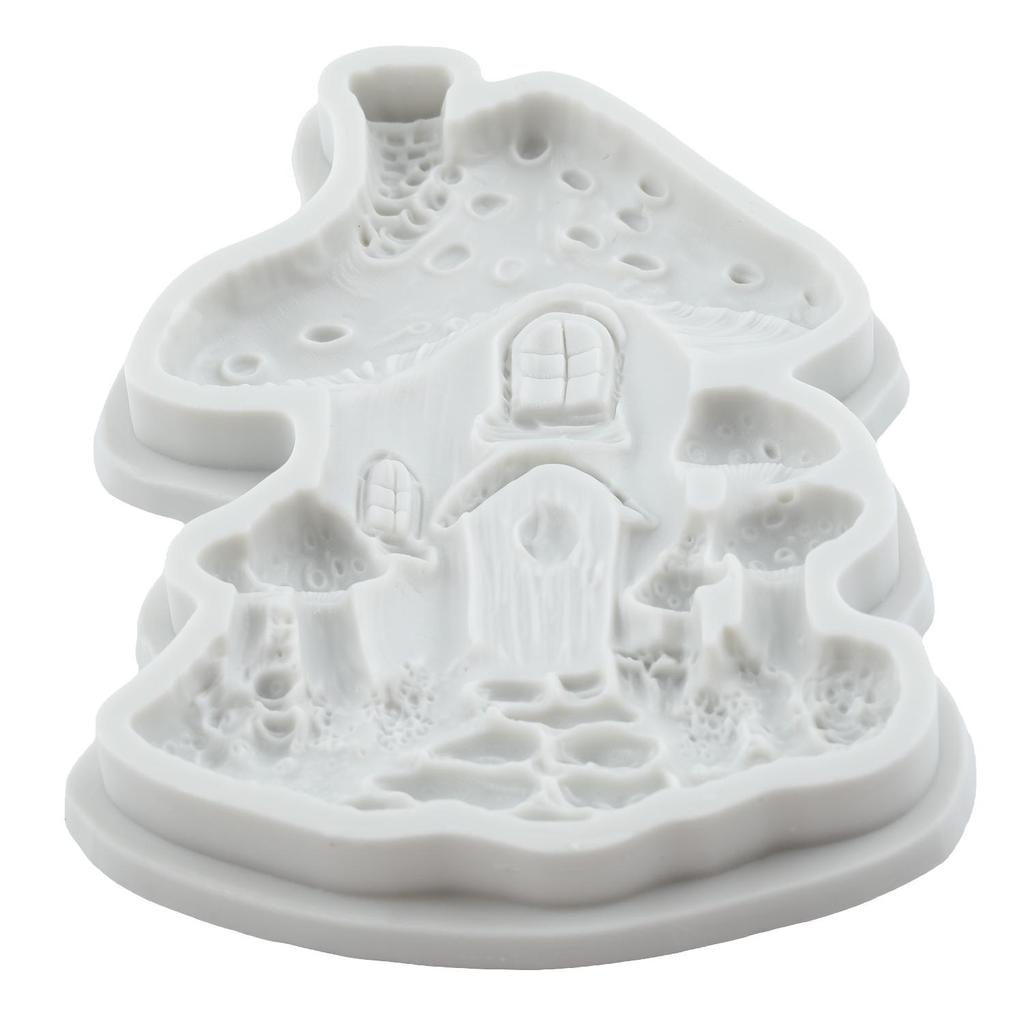 Mushroom House Silicone Molds Fairy Mushroom House Fondant Mold Cake Decorating Tools Cupcake Topper Chocolate Candy Craft Gum Paste Polymer Clay