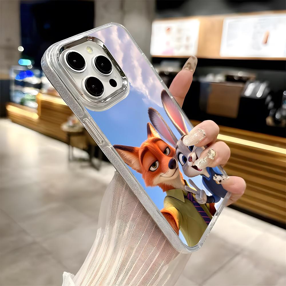 Z-ZootopiaS Nick Judy Phone Case For Iphone 17 16 15 14 13 12 11 Pro Max Xr Air Plus Silicone Cover Silver Hard Shell Cover