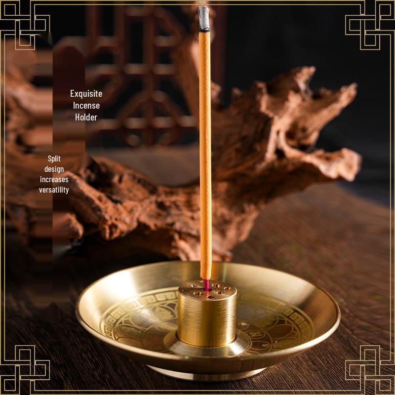 Brass Nine-Hole Incense Gourd Stand: Versatile Multi-Hole Burner for Sandalwood & Agarwood Incense Small Brass Nine-Hole Incense Holder 17g