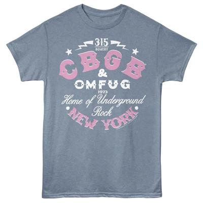 CBGB - NY - Americké klasiky - Tmavě modrá melírovaná pánská trička s krátkým rukávem