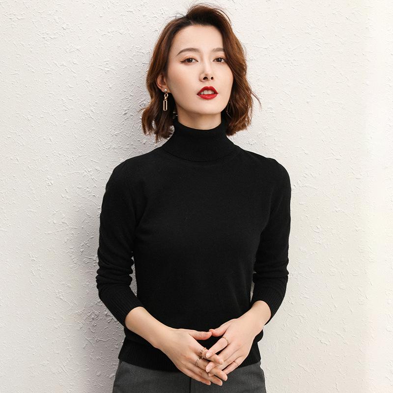 High-collar Women's Knitwear Long-sleeved Short Section Hedging Loose Big Yards Sweater Fall and Winter Fashion Wild Cardigan Bottoming Shirt
