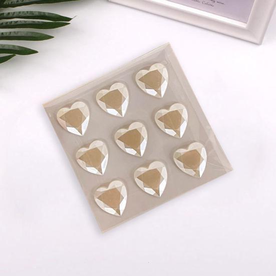 3D Faux Crystal Heart Sticker Self-Adhesive Easy To Apply Perfect for DIY Scrapbooking Journaling Supply
