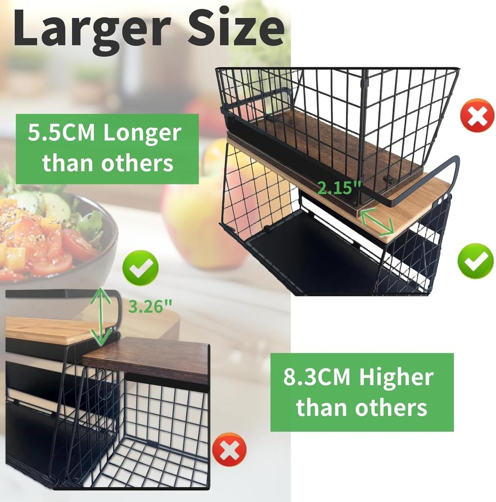 2 Sets Magnetic Fridge Shelf & Spice Rack 2 In 1 Kitchen Vegetable Rack, Kitchen Storage and Organization, Fruits and Vegetables, Fruit Basket Basket