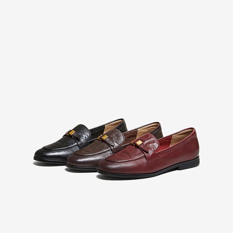 BASTO British Slip-On Loafers Women Single Shoes