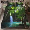 Sada povlaků na přikrývku Vodopád Přírodní scenérie Povlak na přikrývku Povlak na polštář Krajina Les Vodopád Queen Size Polyester Povlečení