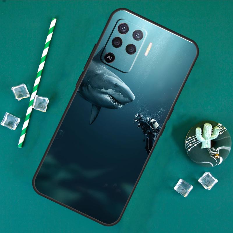 Shark and Killer Whale Phone Case For Oppo A18 A38 A58 A78 A98 A40 A60 A80 A91 A15 A17 A74 A94 A54 A57S A16 A76 A96