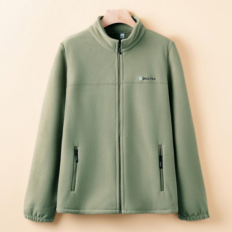 Mom's New Granular Fleece Jacket, Spring and Autumn Fleece Thickened Warm Cardigan, Medium and Old Women's Top