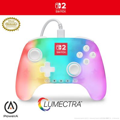 Licensed PowerA Lumectra Advantage Wired Controller for Nintendo Switch 2 White [Nintendo Product] – (NSGP0524JP-01) [2-Year Warranty]