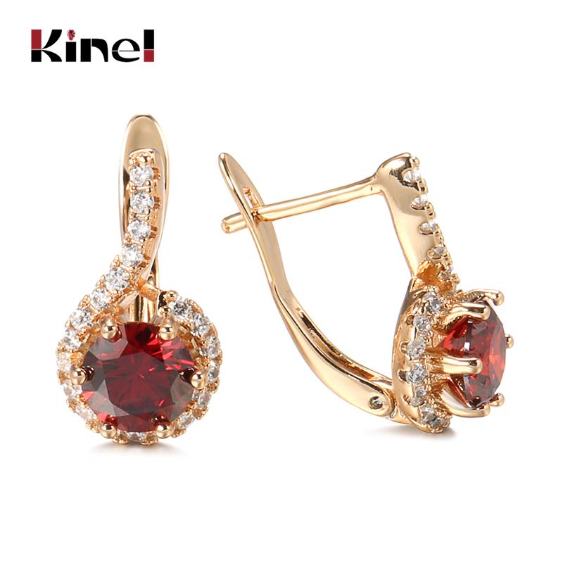 New  Rose Gold Women Earrings Glisten Natural Black Zircon Crystal Flower Earrings High Quality Daily Fine Jewelry