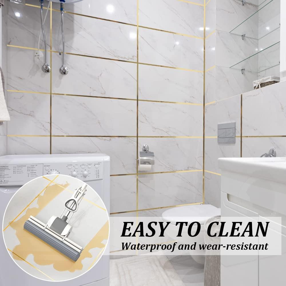 1Roll 0.5/1/2cm Self-Adhesive Tile Stickers Tape Floor Waterproof Wall Gap Sealing Strip Gold Silver Beauty Seam Sticker Decorat