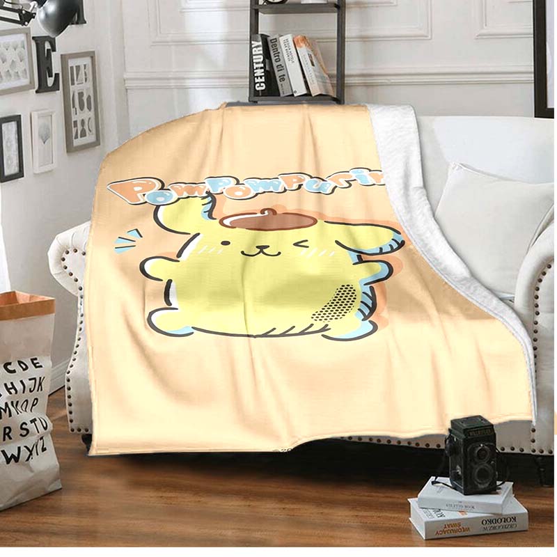 

PomPompurin pattern flannel blanket, a nap blanket, warm, comfortable and soft, suitable for sofas, beds, etc. 75x90cm
