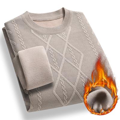 Winter Sweater Men's Fleece Thickened Middle-aged Thermal Top Men's Men's Bottoming Knitted Sweater