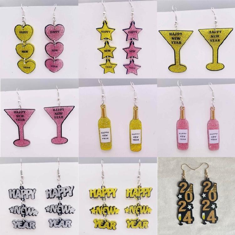 Happy New Year Pendant Ear Rings Elegant Chinese Ear Ornament for Women Girls