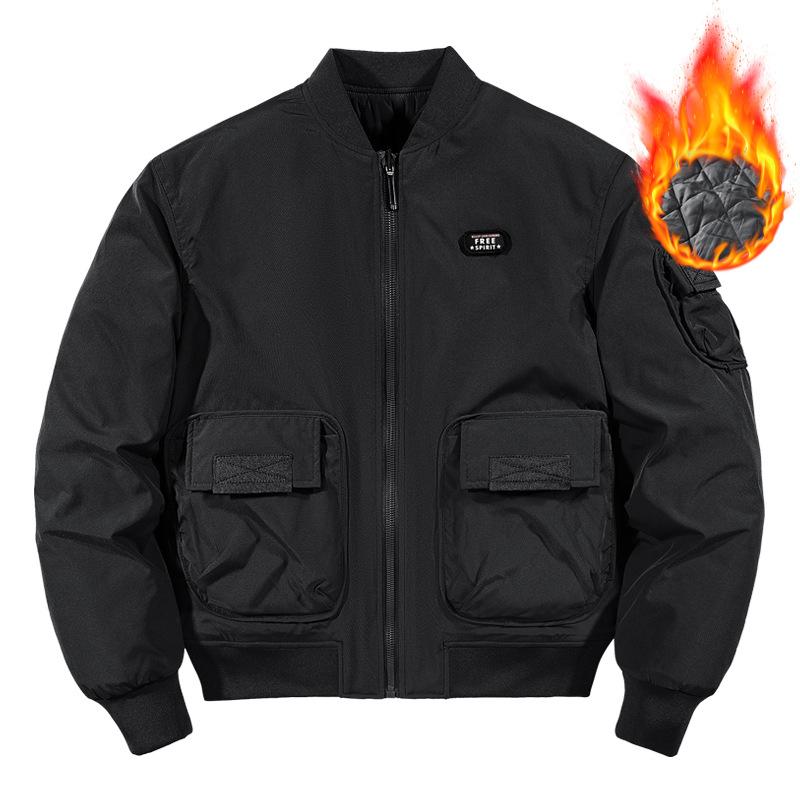 Kurtka robocza męska kurtka pilota gruba bejsbolówka do noszenia z dwóch stron bawełniana vintage wiosenna jesienna