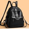 Woven PU Backpack Large Capacity Travel Backpack Women's Multi-functional Shoulder Bag