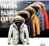 Men's Mid-Length Cotton Jacket with Fur Collar - Warm, Hooded, Windproof, Fashionable Outerwear