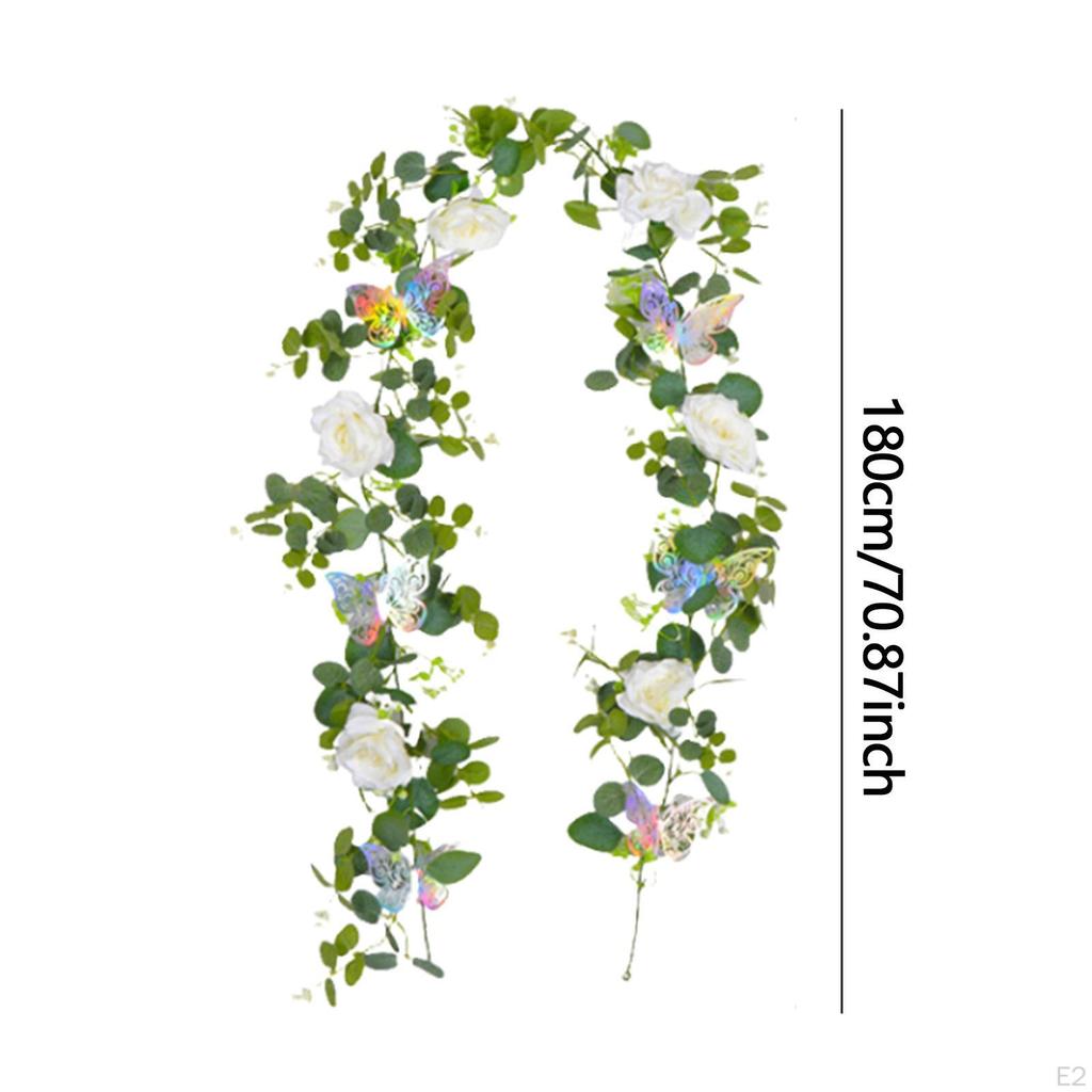 Artificial Eucalyptus Garland Green Leaf Vines Floral 1.8M Greenery Flower Decor for