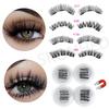 4 Pcs Fashion Glue-free Long Cilia Extension Tools Cross Wispy False Eyelashes Triple Magnet