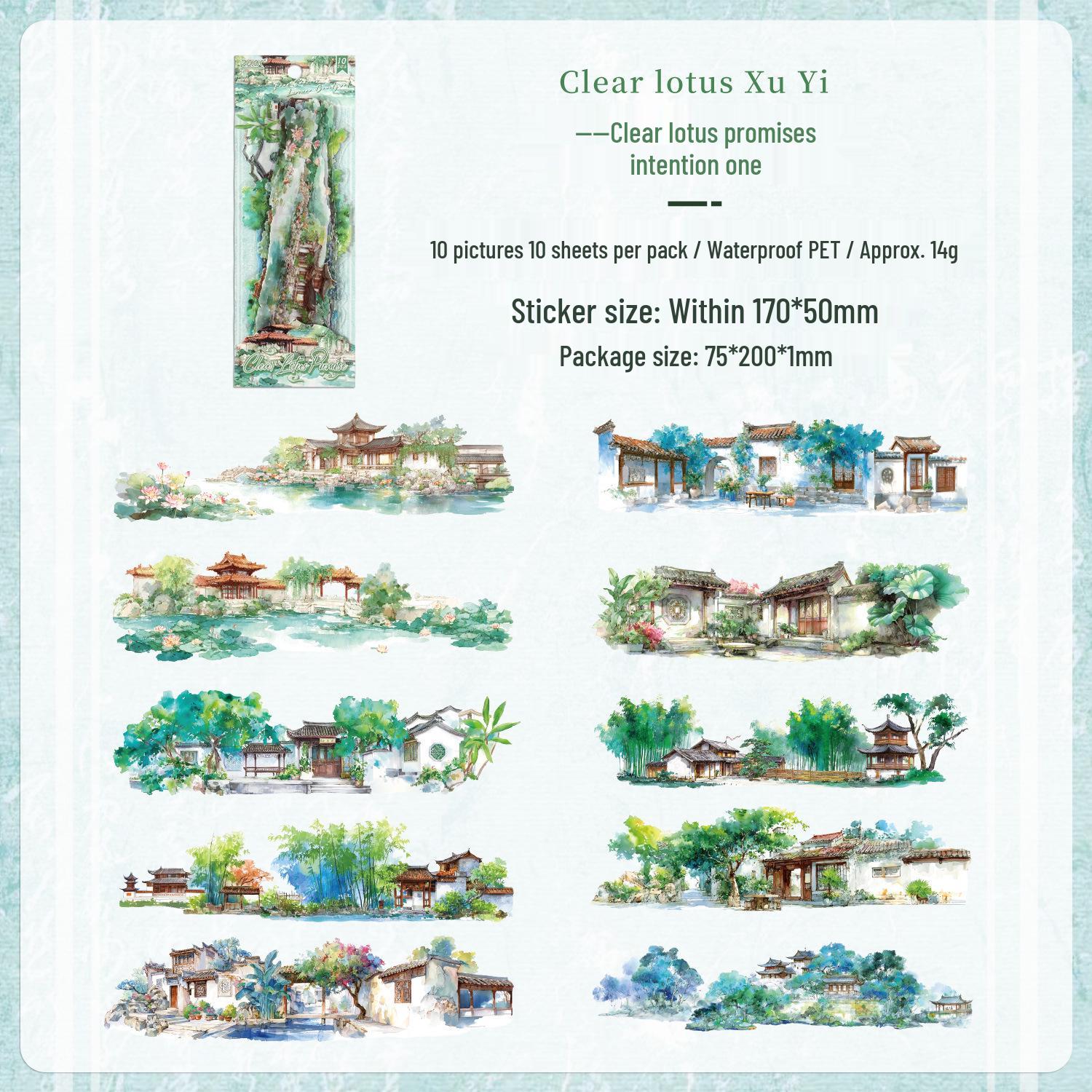 ZABC Набор наклеек «Сад четырех сезонов»: Европейские пейзажи, полоски для коллажей для DIY-журналов, 4 стиля