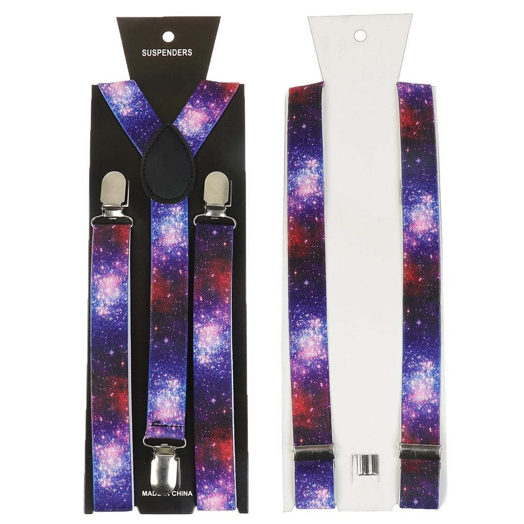 Unisex Y Back Suspenders 3 Clips Adjustable Elastic Braces
