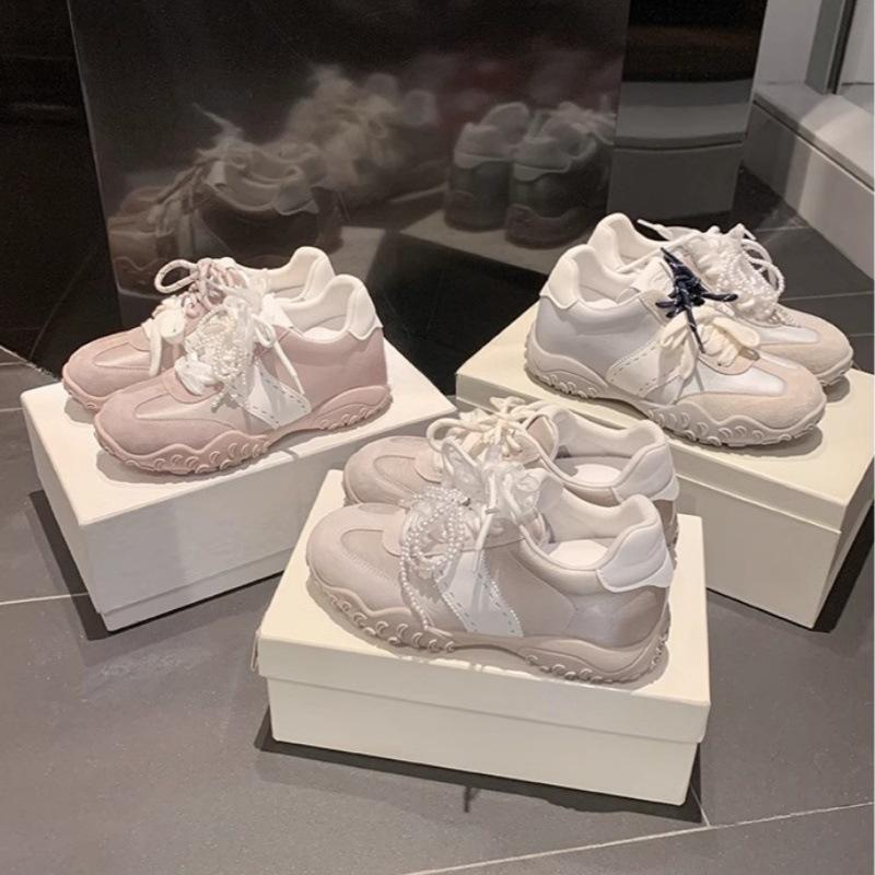 Inner height-increasing German training shoes women's autumn new Auruofeng lace Forrest Gump ballet platform sports and leisure shoes