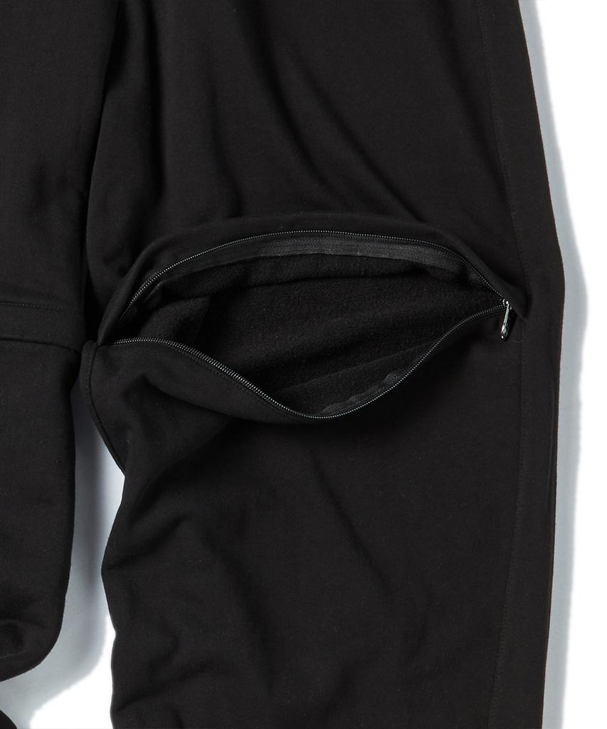 TRAVEL Open-Knee Sweat Balloon Pants Black