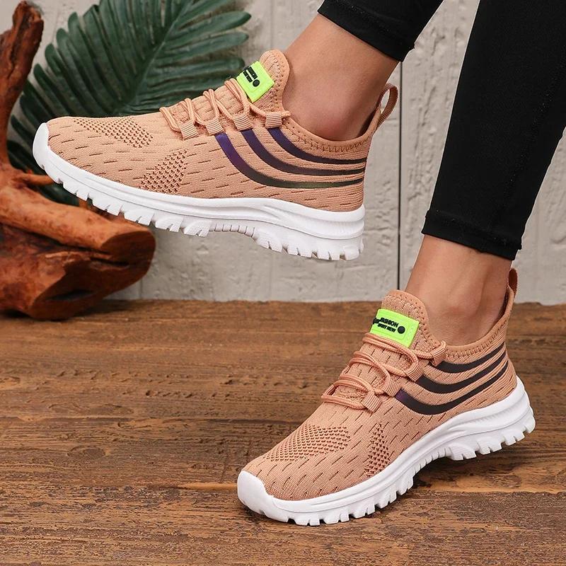 Sneakers Women Lightweight Breathable Comfortable Fashionable Versatile Knit Designer Sneakers for Women Training Tennis Shoes