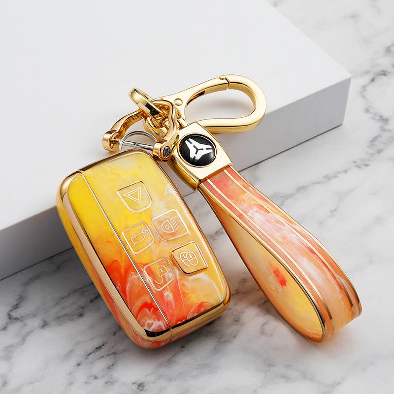 Free Sample TPU Jade Pattern Car Key Case Remote Control Protector Cover Compatible Land Rover Range Rover Sport Velar Discovery