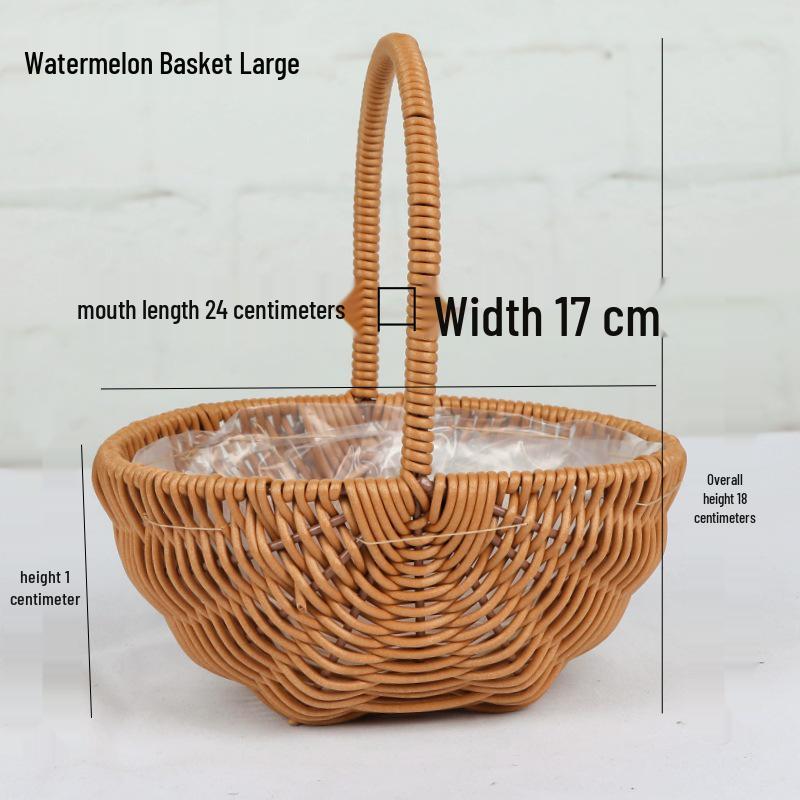 Valentinstag Handgefertigter Rattan Picknick- und Blumenkorb für Hochzeiten und Heimdekoration