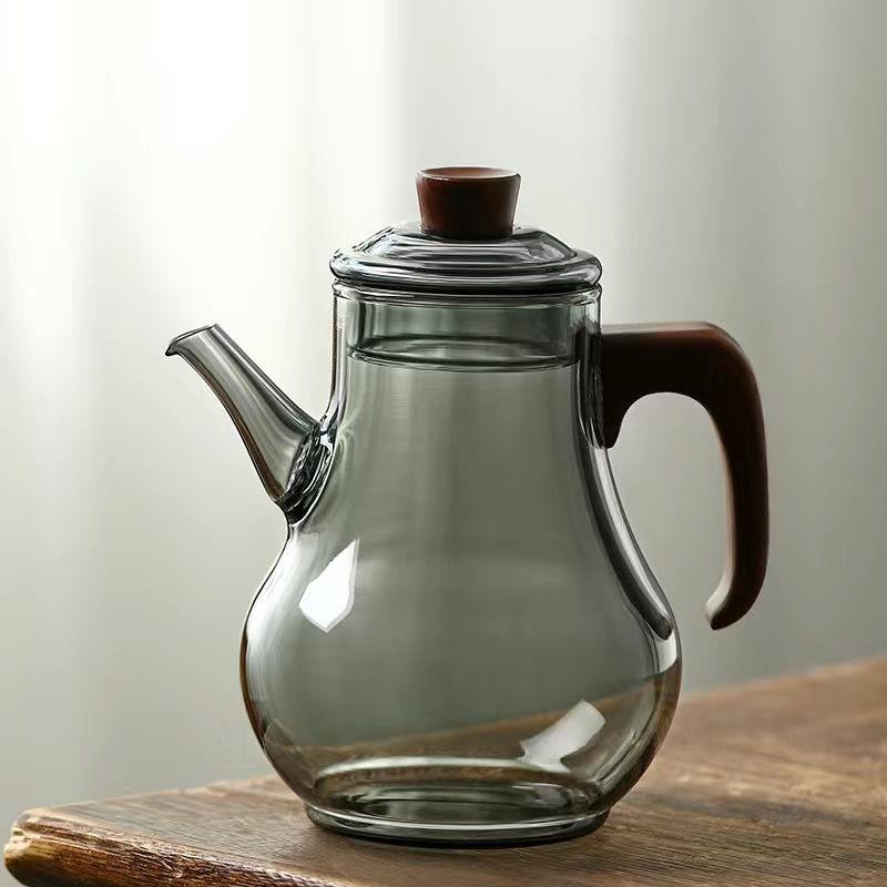 Imitation Song Glass Holding Teapot Heat-resistant Glass Green Tea Maker Transparent Small Decanter Creative Mini Teapot Teaware