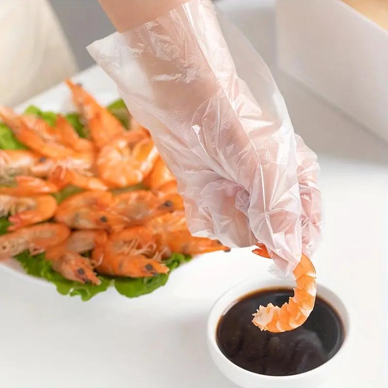 200pcs Disposable Gloves Plastic Gloves Transparent Eco-friendly Cleaning Gloves For DIY Cooking Kitchen Accessories Boxed
