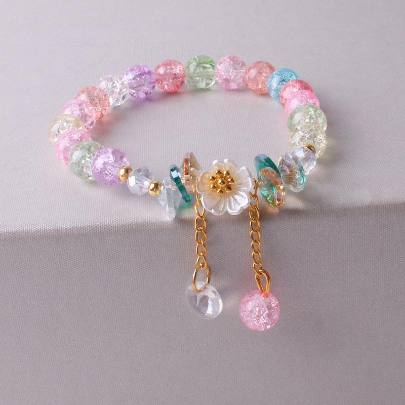 Korean New Luxury Crystal Flower Cubic Zirconia Pendant Bracelet Women Round Butterfly Shiny Rhinestone Bangle Jewelry