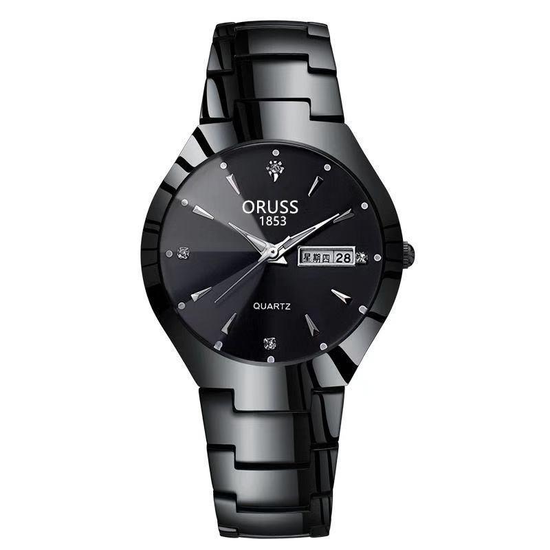 Watch Men'S Luminous Watch Tungsten Steel Waterproof Fashion Student, Couple Watch Men'S Calendar Quartz Watch