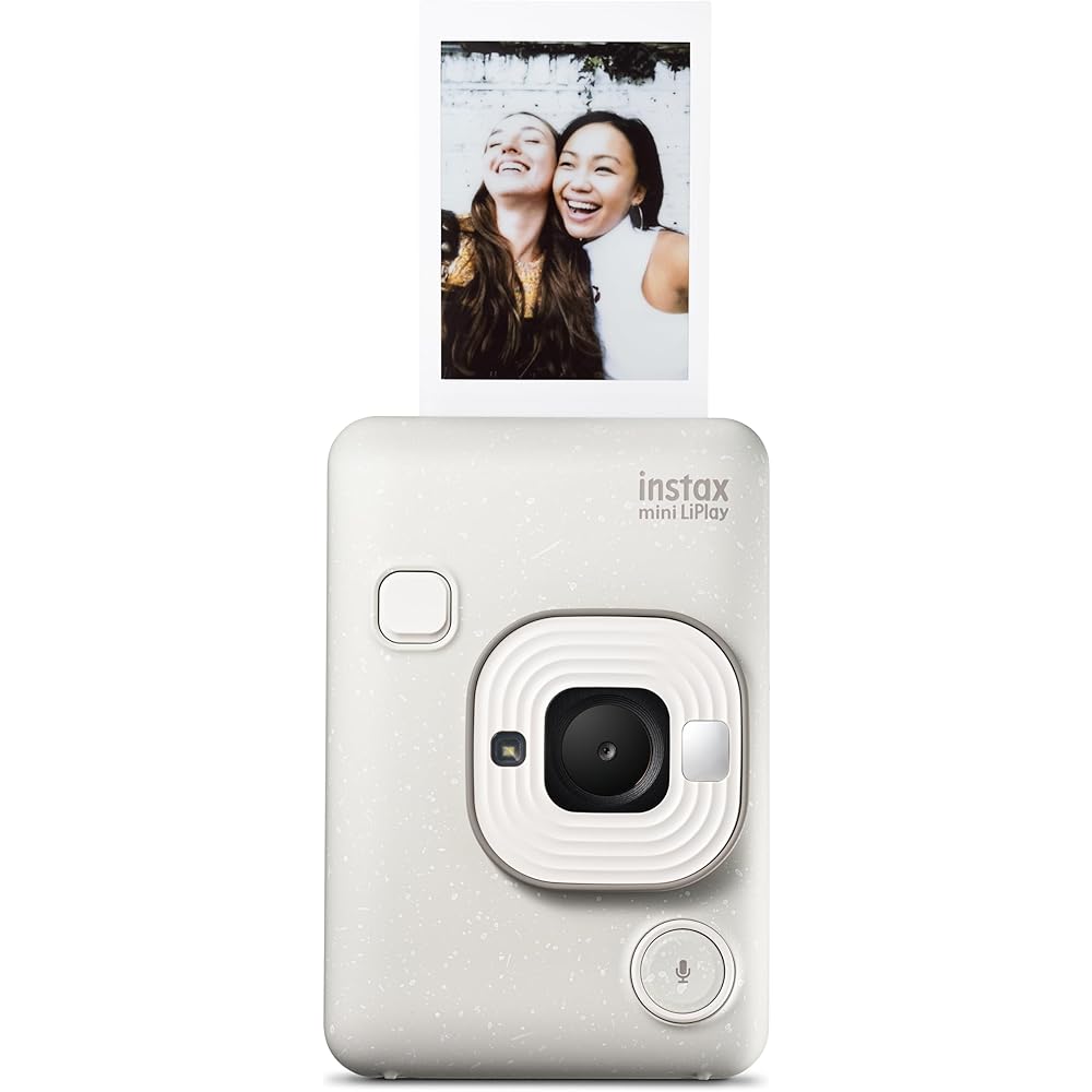 Fujifilm Instax Mini LiPlay Instant Camera/Smartphone Printer, White (INS LIPLAY C WHITE VN)