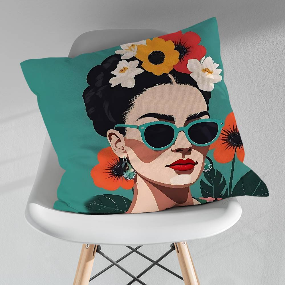 FFridas KKahlo Artiste Pillowcase for Sofa Room Office Decor Printing  Merchandise AllMatch Cushion Cover