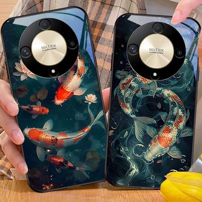 Funda de Cristal Templado para Teléfono Chino Wind Fish Para Honor Magic 6 50 70 90 Lite X7b 200 Pro Nova 10 Nova 5T X6 P30 Pura 70 Ultra