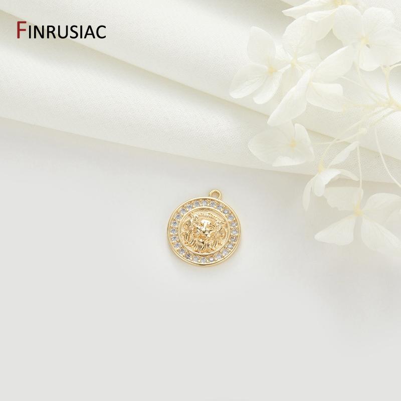 14K Gold Plated Brass Inlaid Zircon Honeycomb Pendant Heart Sun Charms For DIY Handmade Necklace Jewelry Making Accessories