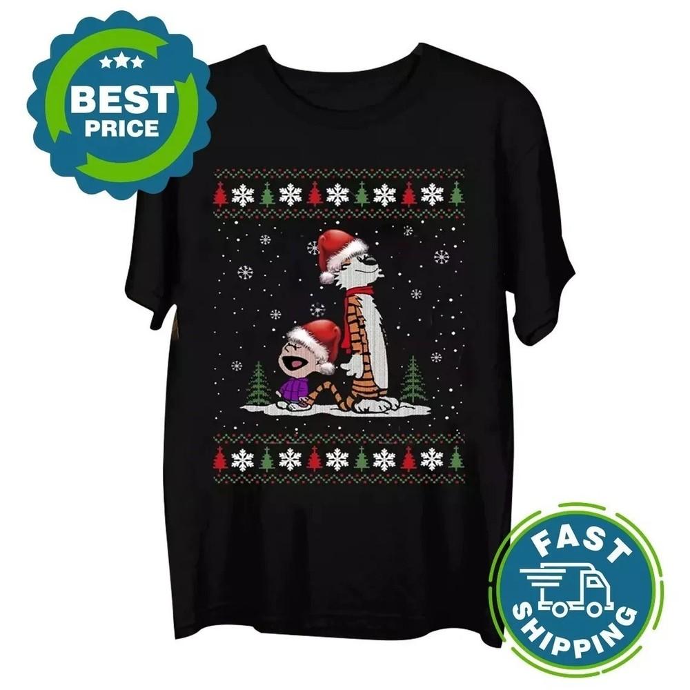

Calvin And Hobbes Merry Christmas Tshirt Gift For Family KK2245 Unisex T-Shirt XL