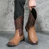 Men's Boots Hand-embroidered Western Cowboy Boots European and American Ethnic Style Characteristic Men's Boots Foreign Trade Large Size Tibetan Boots