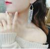 Korea Temperament Sparkling Full Rhinestone Long Tassels Hollowed-out Teardrop-shaped Dangle Earrings for Women Designer Jewelry