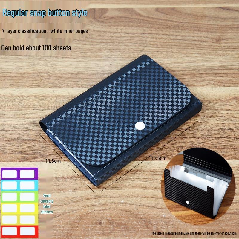 

Compact Accordion Receipt Organizer: Large Capacity Document Folder, Coin Purse, Card Holder, 6+ Layer Storage.